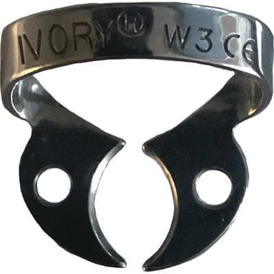 Ivory Stainless Steel Wingless Rubber Dam Clamp #W3, Small Lower Molars, 1 Each, 50057522 thumbnail 18
