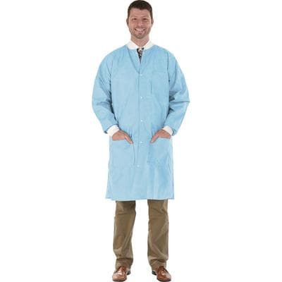 Medicom SafeWear High Performance Lab Coat, Soft Blue, Medium, 12/Bag, 8112-B thumbnail 17