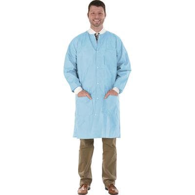 Medicom SafeWear High Performance Disposable Lab Coat, Soft Blue, Large, 12/Pack, 8112-C thumbnail 17