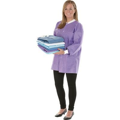 SafeWear Hipster Jacket, Small, Plum Purple, 45 g/m2 SMS, AAMI Level 2, 12/Pk, 8103-A thumbnail 16