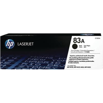 HP 83A Black Toner Cartridge (CF283A), 1,500 Page Yield, for LaserJet Pro M125/M127/M201/M225 - Hewlett-Packard Laserjet Pro - 200 Color M276NW MFP - HP 83A Black Toner, 1,500 Page Yield - Image 1