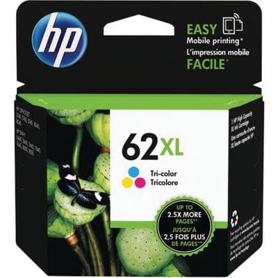 HP 62XL Tri-Color Ink Cartridge (Cyan, Magenta, Yellow), 415 Page Yield, HEW C2P07AN - HP Inkjet Cartridges work with printer models: Photosmart 5660, 5643; Officejet 5740, 5742 - HP 62 Cyan, Magenta, Yellow ink, 415 Page Yield - Image 1