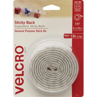 Velcro Brand Sticky Back Roll Tape, 3/4" x 5', Transparent, 1 Roll/Pkg, VEK90087 - Velcro Brand Sticky Back Roll Tape - 1/Pkg - Image 1