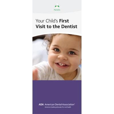 ADA® Brochures, 6 Panel, 3-7/8" W x 9" H, 50/Pkg - Your Child’s First Visit To The Dentist - ADA® Brochures, 6 Panel, 3-7/8" W x 9" H, 50/Pkg - Your Child’s First Visit To The Dentist - Image 1
