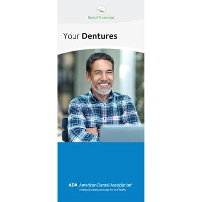 ADA® Brochures, 8 Panel, 3-7/8" W x 9" H, 50/Pkg - Your Dentures - ADA® Brochures, 8 Panel, 3-7/8 W x 9 H, 50/Pkg - Your Dentures - Image 1