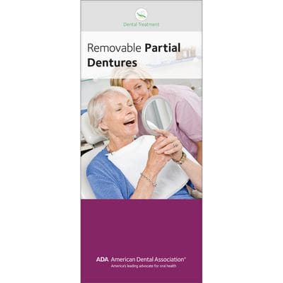 ADA® Brochures, 8 Panel, 3-7/8" W x 9" H, 50/Pkg - Removable Partial Dentures - ADA® Brochures, 8 Panel, 3-7/8 W x 9 H, 50/Pkg - Removable Partial Dentures - Image 1