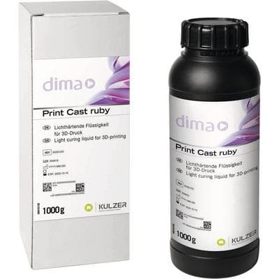 Kulzer dima Print Cast Ruby 3D Printing Resin, Castable Restorations, 1000g Bottle, 1/Pk thumbnail 5