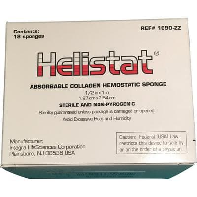 Helistat Absorbable Collagen Hemostatic Sponge, 1/2" x 1", Sterile, 18/Box, 1690ZZ thumbnail 8