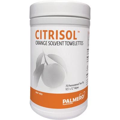 Citrisol Orange Solvent Towelettes, 9.5" x 12", 70/Canister thumbnail 5