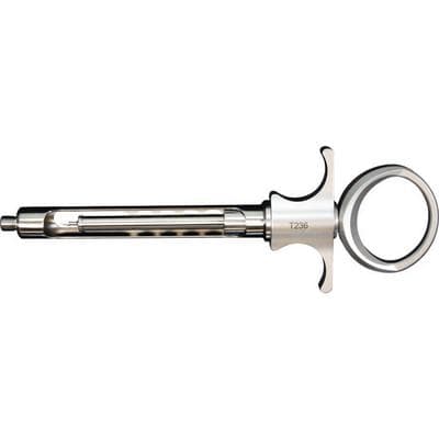 PDT Aspirating Anesthetic Syringe, Large, Stainless Steel, Autoclavable, Made in USA thumbnail 6