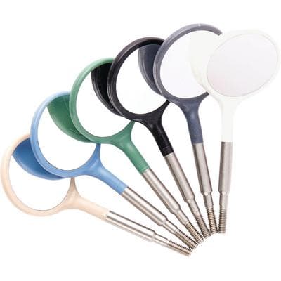 Zirc Crystal HD Plastic Mouth Mirror Head, #4 (22mm), Cone Socket, Assorted Classic Colors, 12/Pk, 50Z371-PSTL thumbnail 10