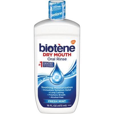 Biotene Dry Mouth Oral Rinse, Fresh Mint, Alcohol Free, Fluoride Free, 16 oz Bottle, 1/Pkg - Biotene® Dry Mouth Oral Rinse - 16 oz Bottle, 1/Pkg - Image 1
