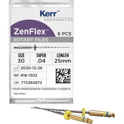 ZenFlex NiTi Rotary Shaping File, .30/.04/25mm, Non-Sterile, 6/Pk, 818-1302 thumbnail 15