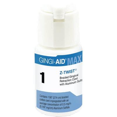Gingi-Aid MAX Z-Twist Weave Retraction Cord, Aluminum Sulfate, Size #1 (Thin), 108" per Bottle, 12171M thumbnail 13