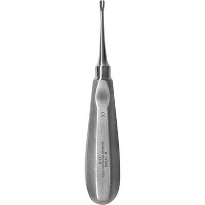 A. Titan Instruments #77R Stainless Steel Molar Elevator, Serrated, Angled, Single End, 1/Pk thumbnail 5