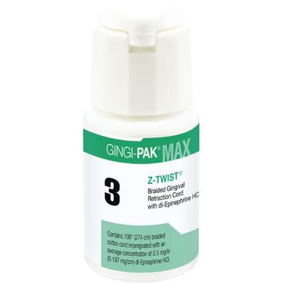 Gingi-Pak Max Z-Twist Retraction Cord with DL-Epinephrine HCl, Size #3 Thick, 108" per Bottle, #10173M thumbnail 12