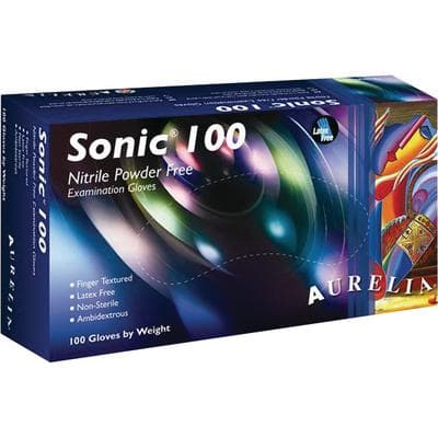 Aurelia Sonic 100 Nitrile Exam Gloves, Powder Free, Non-Sterile, Indigo, Extra Small, 100/Pkg - Aurelia® Sonic® 100 Nitrile Exam Gloves – Powder Free, Indigo, 100/Pkg - Extra Small - Image 1