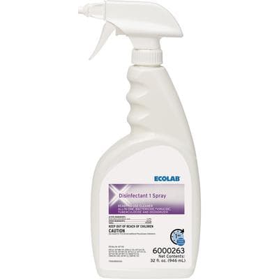 Ecolab Disinfectant 1 Spray, 32 oz Spray Bottle, Ready-To-Use, Hospital Grade Disinfectant Cleaner thumbnail 2