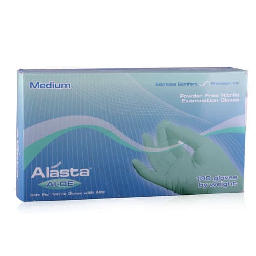 Alasta™ Aloe Soft-Fit™ Nitrile Exam Gloves, Powder Free, Non-Sterile, Extra Small, Green, Textured, 100/Box, AA100XS thumbnail 9