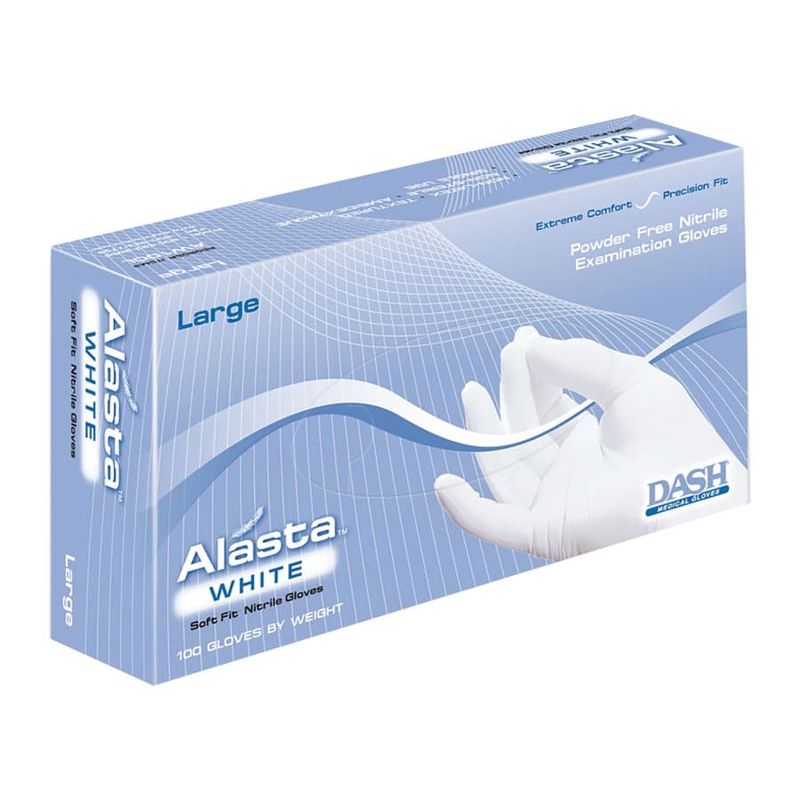 Alasta™ White Nitrile Powder-Free Exam Gloves, Small, Textured, 100/Box, AW100S thumbnail 18