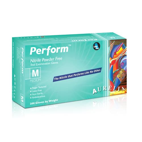 Aurelia Perform Nitrile Exam Gloves, Powder Free, Non-Sterile, Extra Large, Teal, 200/Box, 92399 thumbnail 2