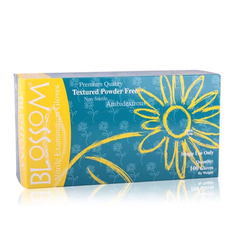 Blossom Nitrile Blue Powder-Free Examination Gloves, Small, 100/Box, 4226 - Blossom Nitrile Blue PF Gloves Small 100/Box 4226 - Image 1