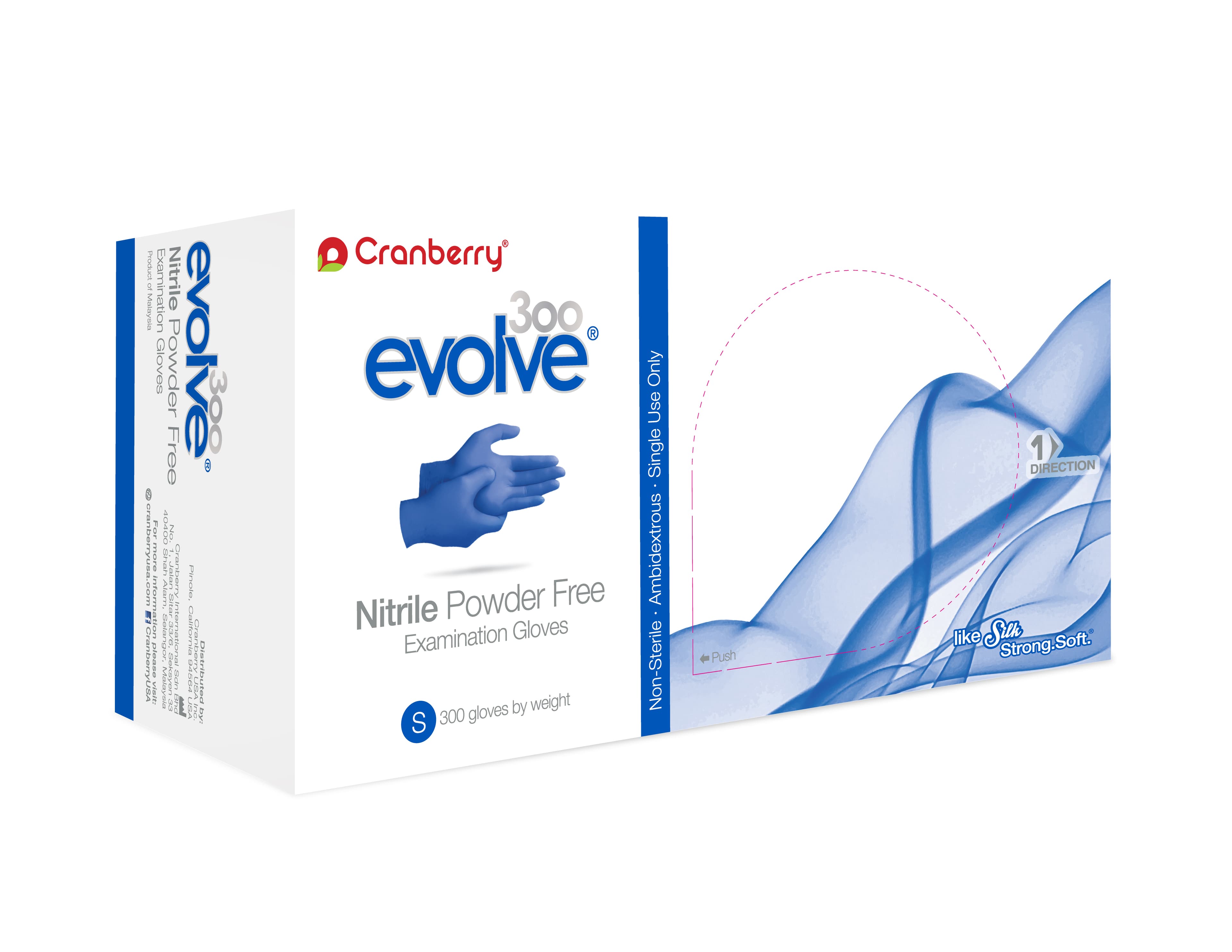 Cranberry Evolve300™ Powder-Free Nitrile Examination Gloves, Extra Small, Royal Blue, 300/Box, CR3305 thumbnail 15