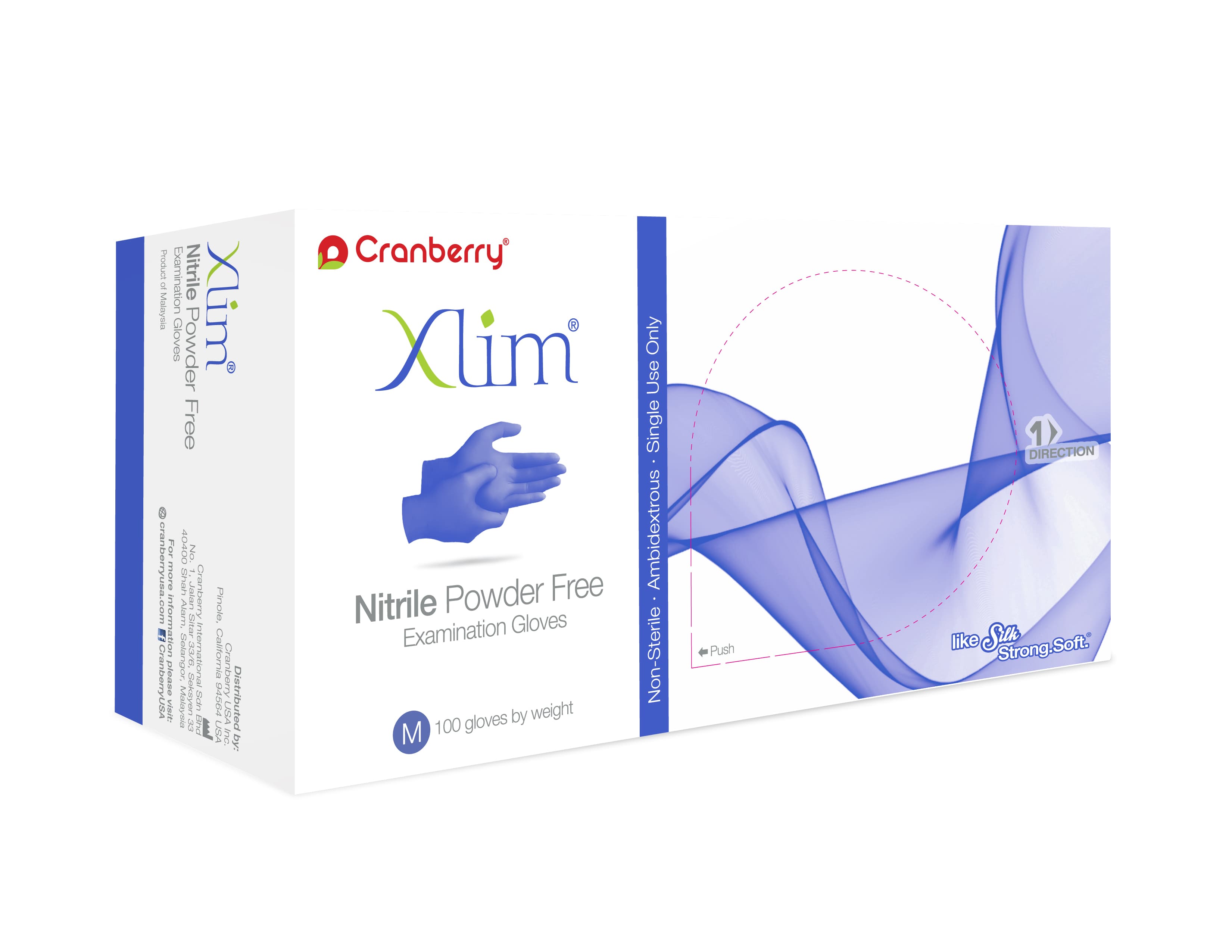 Cranberry Xlim Nitrile Examination Gloves, Powder-Free, Non-Sterile, Small, Neo Blue, 100/Box, CR3126 thumbnail 14