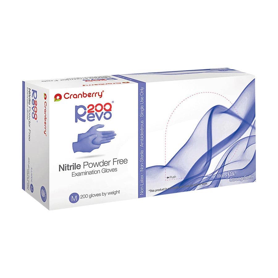 Cranberry Revo200 Nitrile Examination Gloves, Powder-Free, Latex-Free, Medium, Dark Blue, 200/Box, CR3207 thumbnail 16
