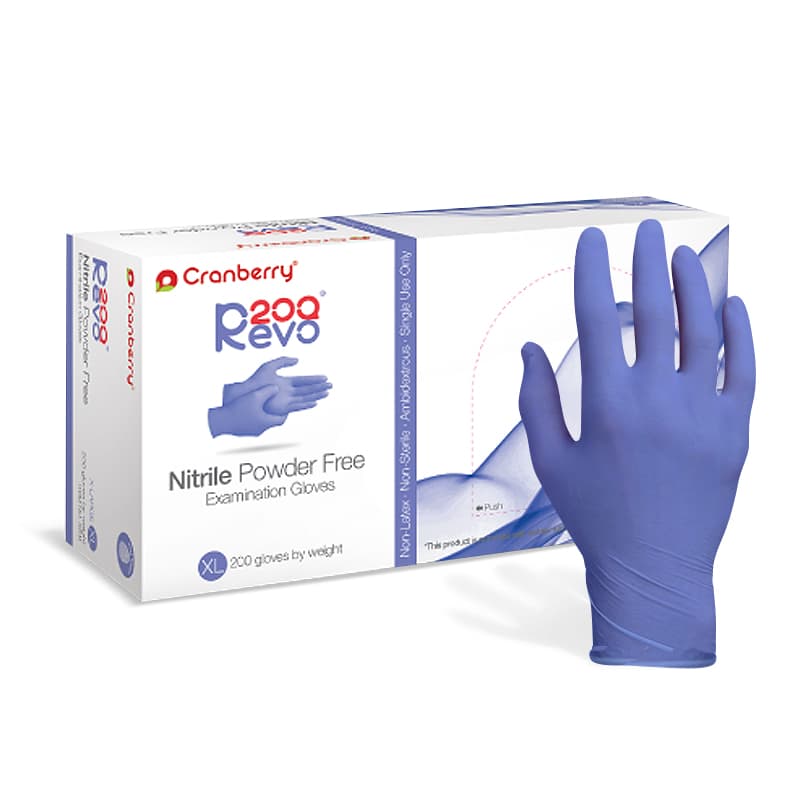Cranberry Revo200 Nitrile Examination Gloves, Powder-Free, Latex-Free, Extra Large, Dark Blue, 200/Box, CR3209 thumbnail 13