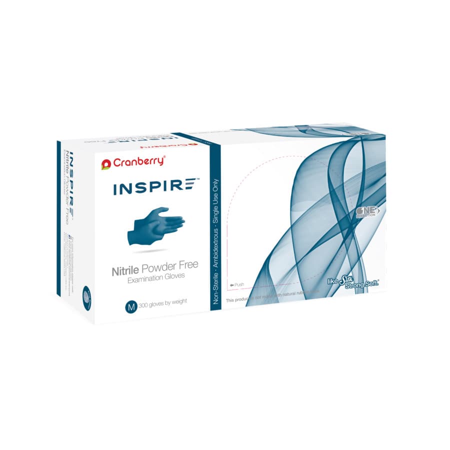 Cranberry Inspire Nitrile Exam Gloves, Powder-Free, Non-Sterile, X-Small, Aegean Blue, 300/Box, CR3385 thumbnail 10