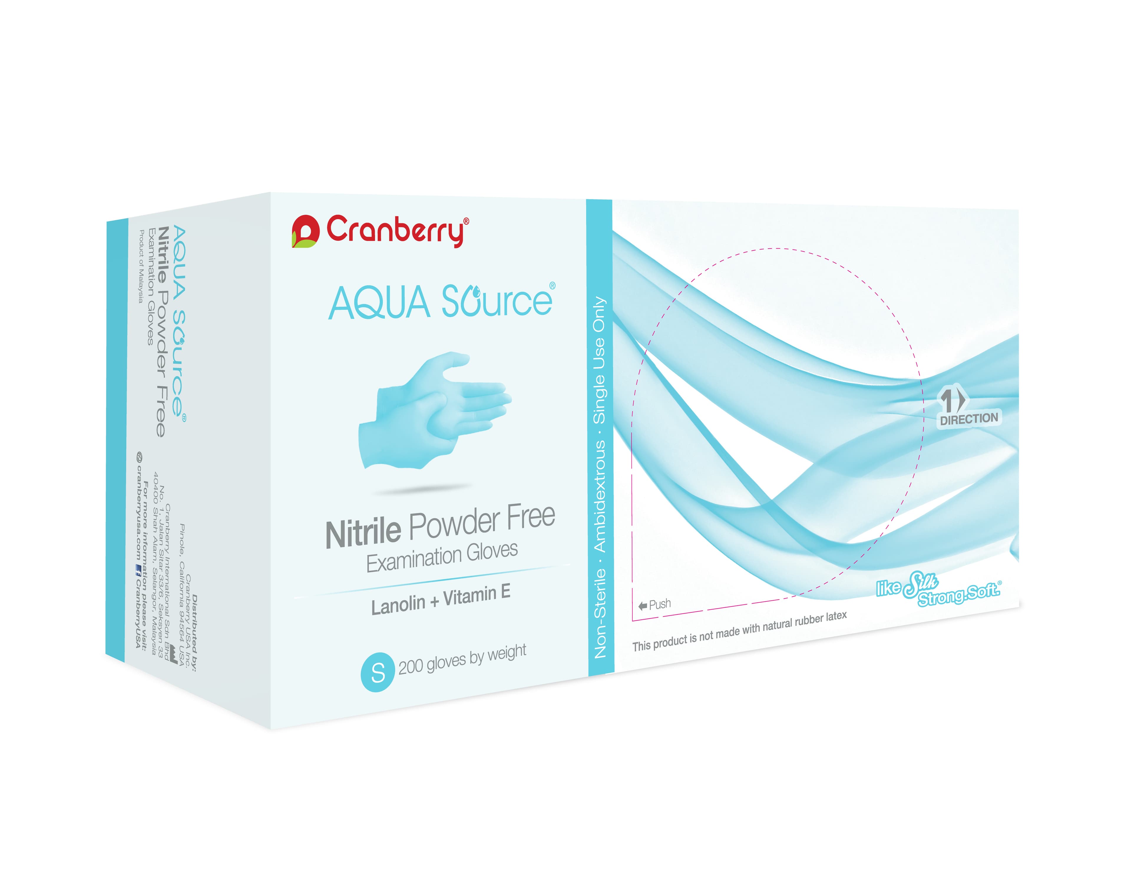 Cranberry Aqua Source® Nitrile Exam Gloves, Powder Free, Non-Sterile, Small, Aqua, 200/Box, CR3446 thumbnail 12