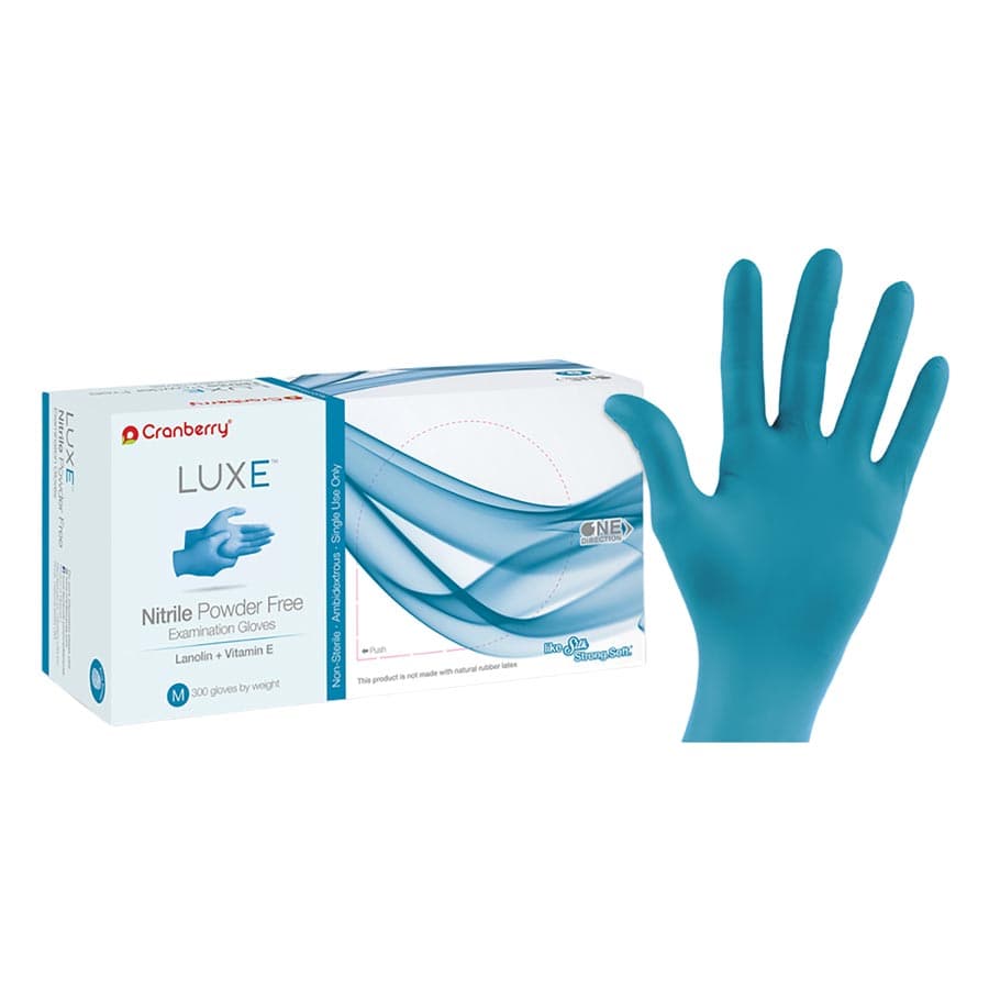 Cranberry LUXE Nitrile Exam Gloves, Powder Free, Non-Sterile, Large, Azure Blue, 300/Box, CR3668 thumbnail 13