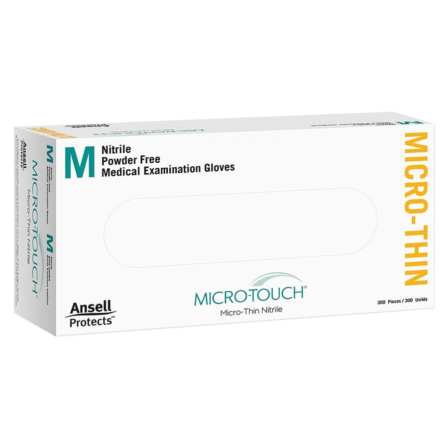 Micro-Touch Micro-Thin Nitrile Exam Gloves, Powder-Free, Non-Sterile, Medium, Blue, Textured Fingertips, 300/Box, 6034312 thumbnail 11