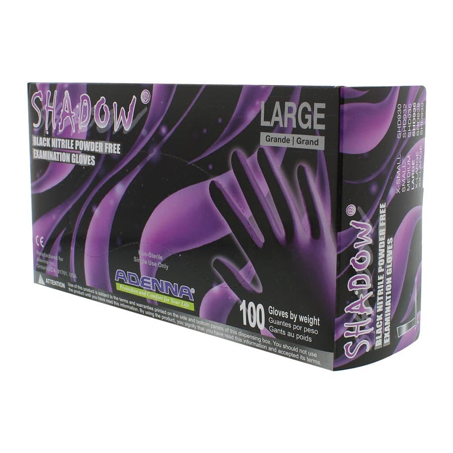 Adenna Shadow Black Nitrile Exam Gloves, Powder Free, Non-Sterile, Large, 100/Box, SHD936 thumbnail 9