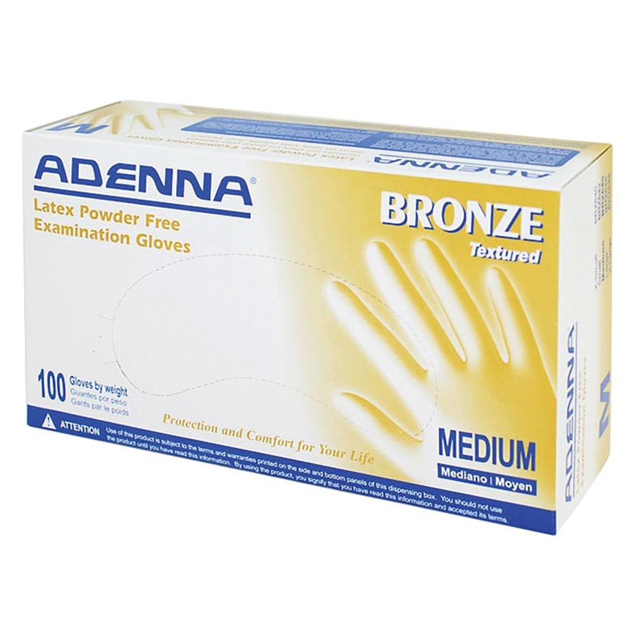Adenna Bronze Powder-Free Latex Exam Gloves, Small, Textured, 100/Box, BRZ642 thumbnail 3