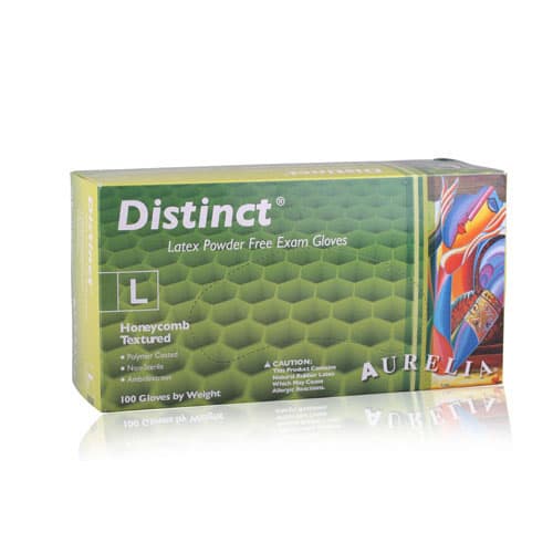 Aurelia® Distinct™ Honeycomb Textured Latex Exam Gloves, Powder Free, Non-Sterile, Extra Large, 100/Box, 29229 thumbnail 2
