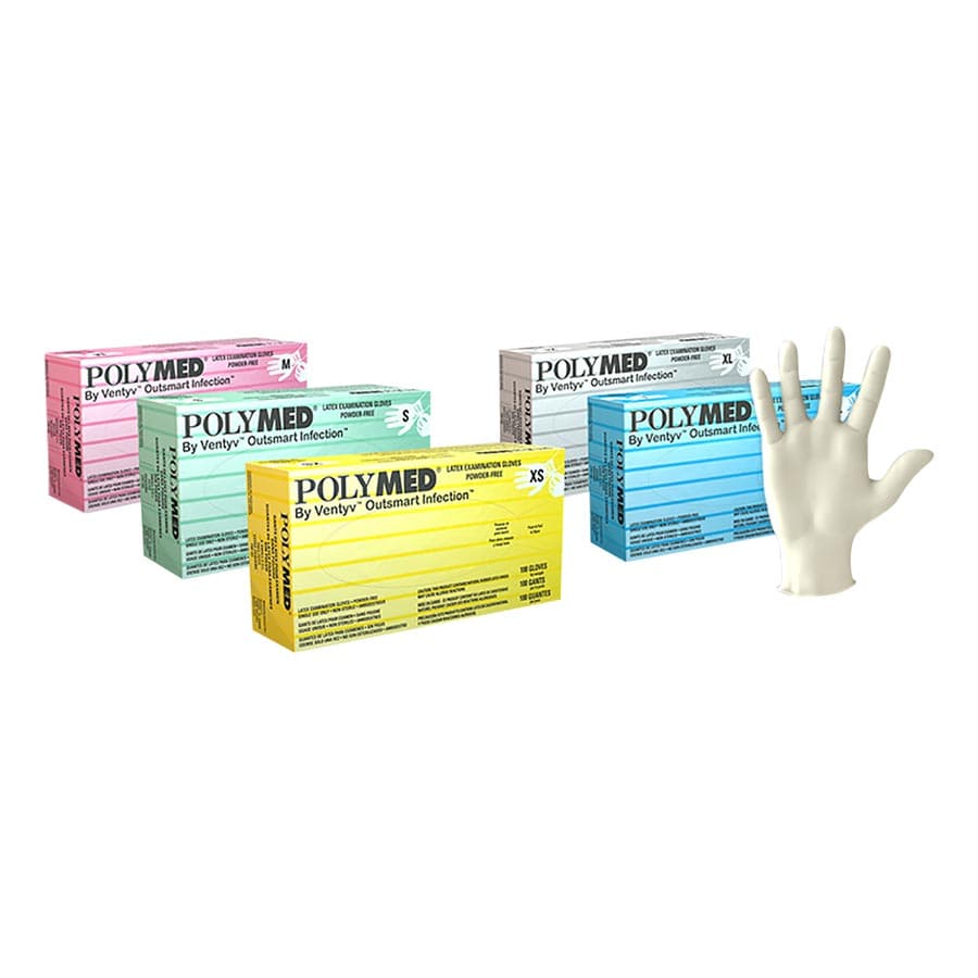 Sempermed Polymed Latex Powder-Free Exam Gloves, X-Small, 100/Box, PM101 thumbnail 9