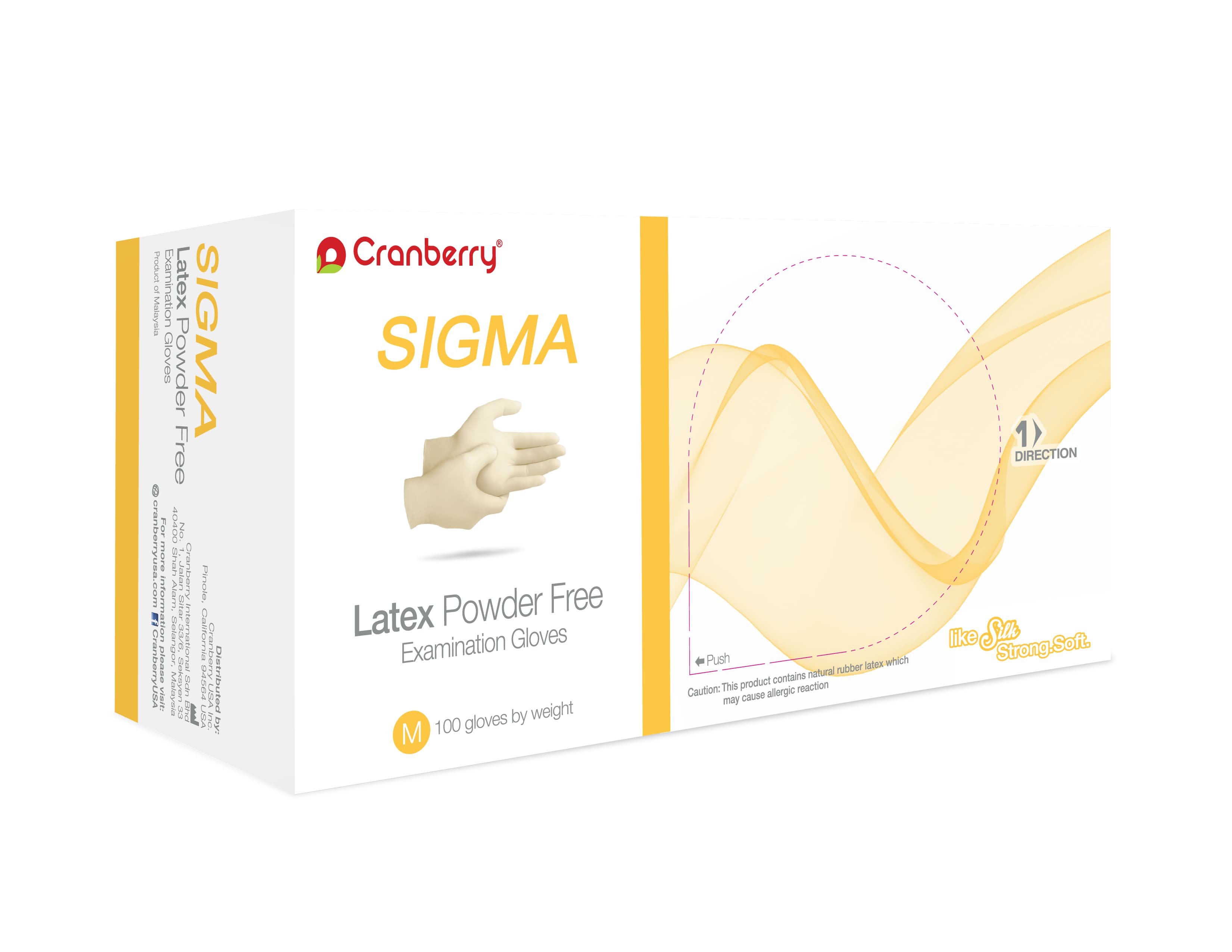 Cranberry® SIGMA Powder Free Latex Exam Gloves, Medium, White, 100/Box, CR5817 thumbnail 11