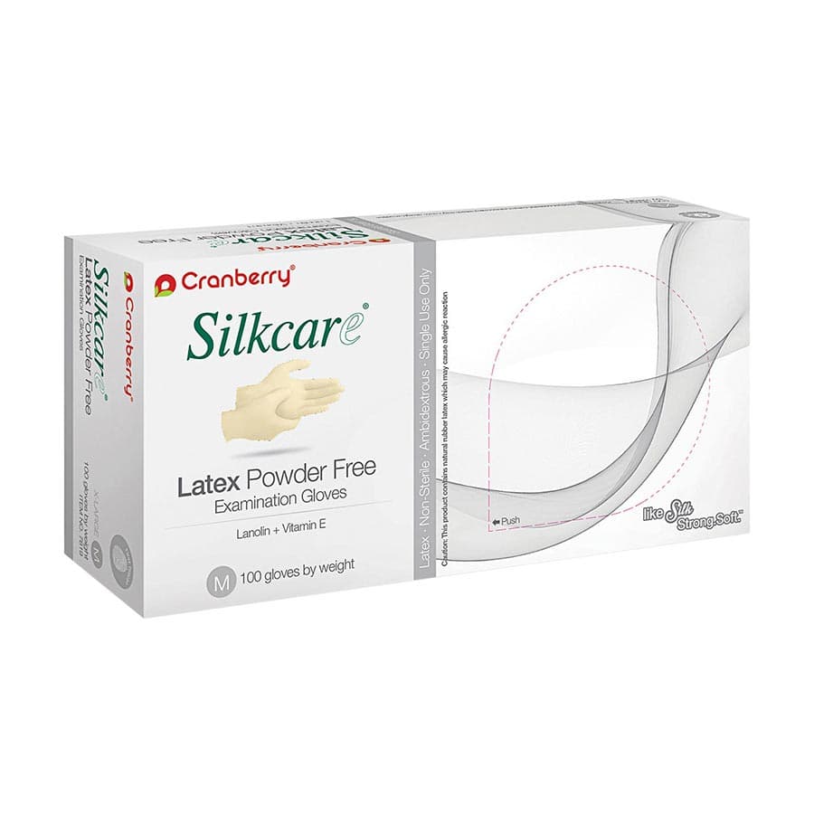 Cranberry Silkcare Powder Free Latex Exam Gloves with Lanolin and Vitamin E, Extra Large, 100/Box, CR7819 thumbnail 11