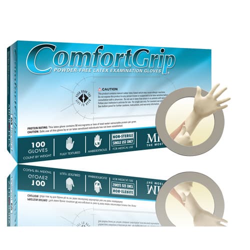 Microflex ComfortGrip CFG-900 Latex Exam Gloves, Powder-Free, Textured, Extra Large, Natural, 100/Box, CFG-900-XL thumbnail 11