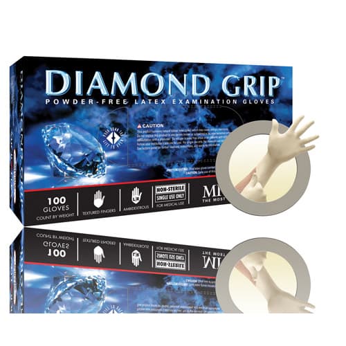 Microflex Diamond Grip MF-300 Powder-Free Latex Exam Gloves, Medium, Textured, Non-Sterile, 100/Box, MF-300-M thumbnail 11