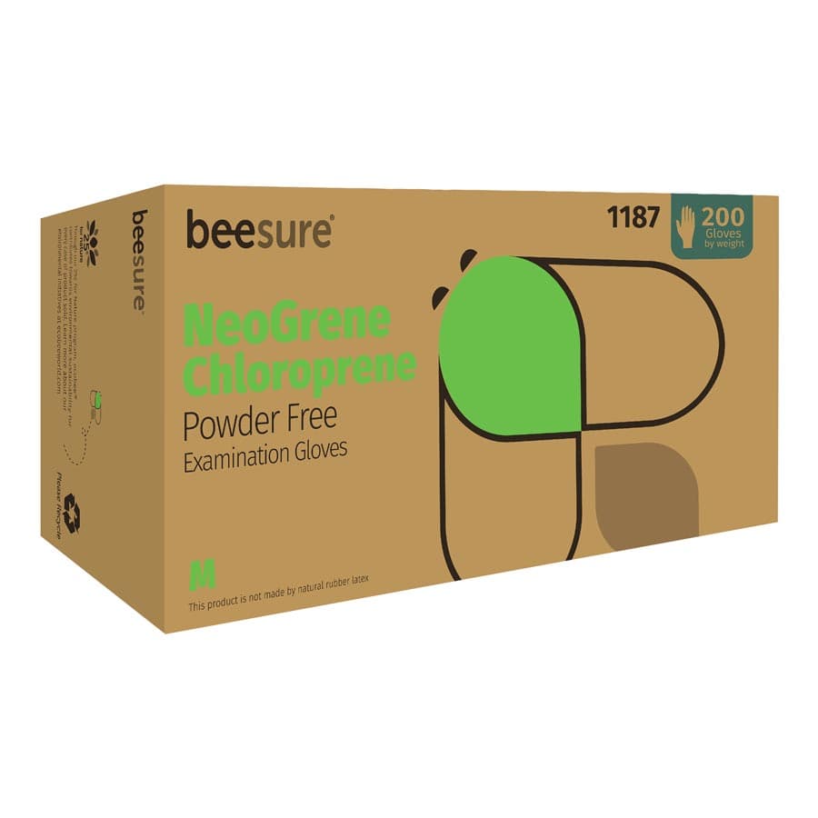 BeeSure NeoGrene Chloroprene Exam Gloves, Powder-Free, Non-Sterile, X-Small, Green, 200/Box, BE1185 thumbnail 13