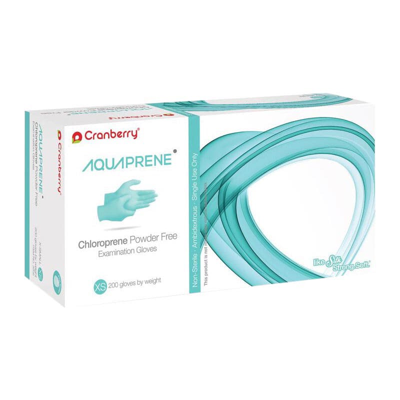 Cranberry AquaPrene Chloroprene Exam Gloves, Powder-Free, Non-Sterile, Extra Small, Aqua Blue, 200/Box, CR3025 thumbnail 7