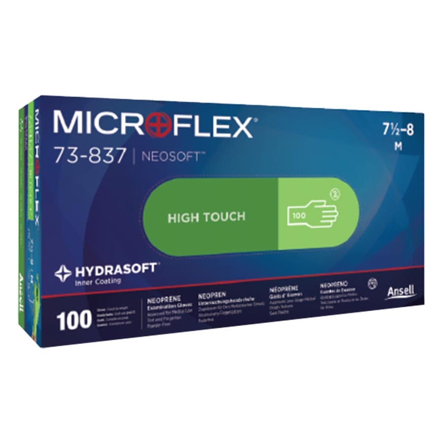 Microflex NeoSoft Neoprene Exam Gloves, Powder Free, Non-Sterile, Medium, Light Green, 100/Box, 73837080 thumbnail 10