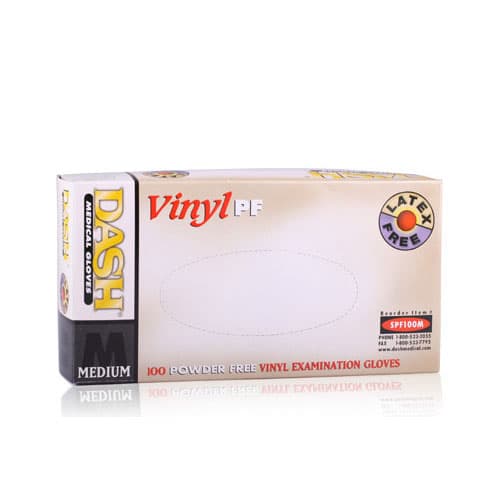 Dash PF Vinyl Gloves, Small, Powder Free, 100/Box, SPF100S - Dash PF Vinyl Gloves Small 100/Box Spf100S - Image 1