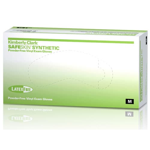 Halyard Safeskin Synthetic Powder-Free Vinyl Exam Gloves, Extra Small, Clear, 100/Box, 55030 - Synthetic Powder Free Vinyl Exam Gloves - Extra Small, 100/Box - Image 1