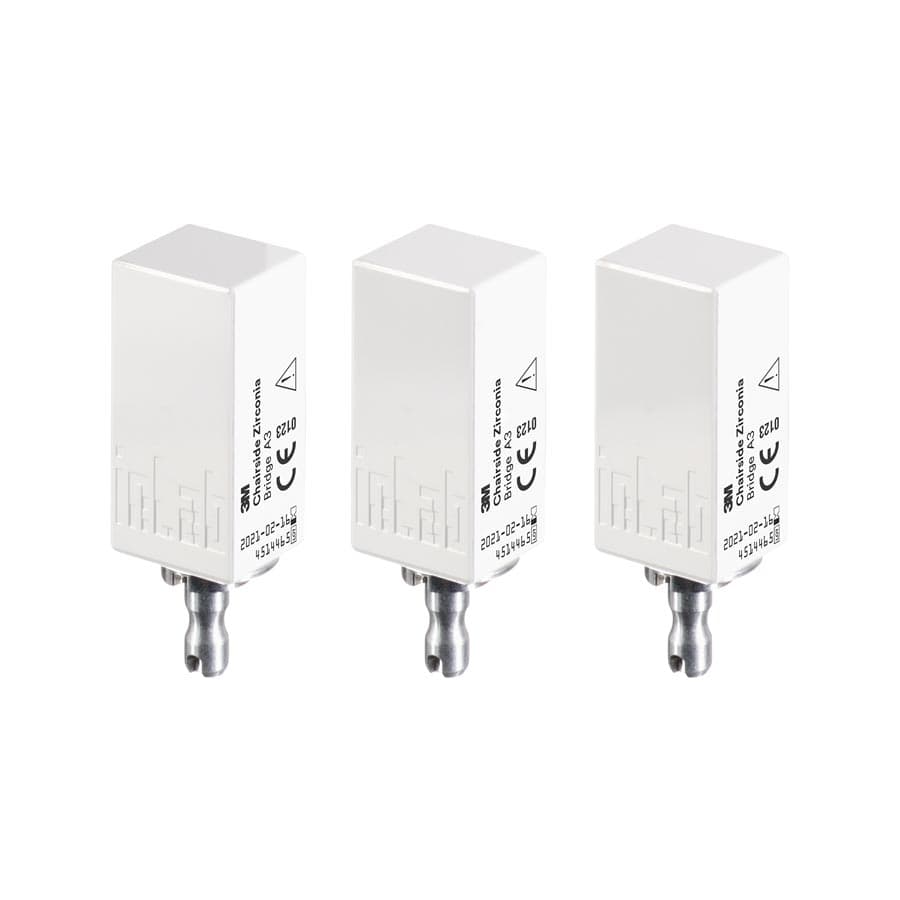 Solventum Chairside Zirconia for CEREC Bridge Blocks, 39mm, Shade A3, 3/Pkg, 69951 thumbnail 12