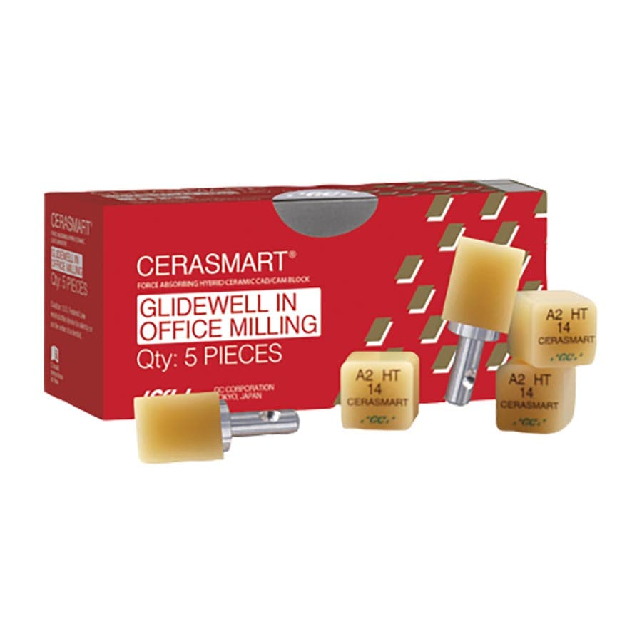 CERASMART Universal Nano Ceramic CAD/CAM Block, Size 14, Shade A2, High Translucency, 5/Pkg, 008665 thumbnail 6