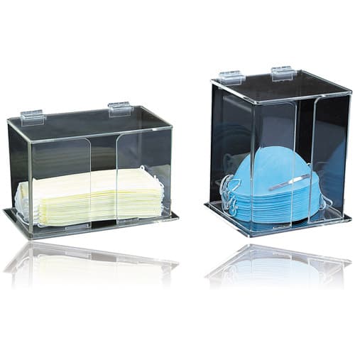 Plasdent Molded Face Mask Organizer, Clear Acrylic, Countertop, 6-1/2" W x 7-1/4" H x 5-5/8" D, 1211 thumbnail 2